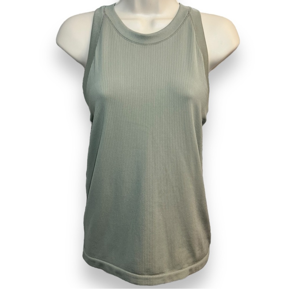 Athleta Sage Green Ribbed Racerback Tank Top